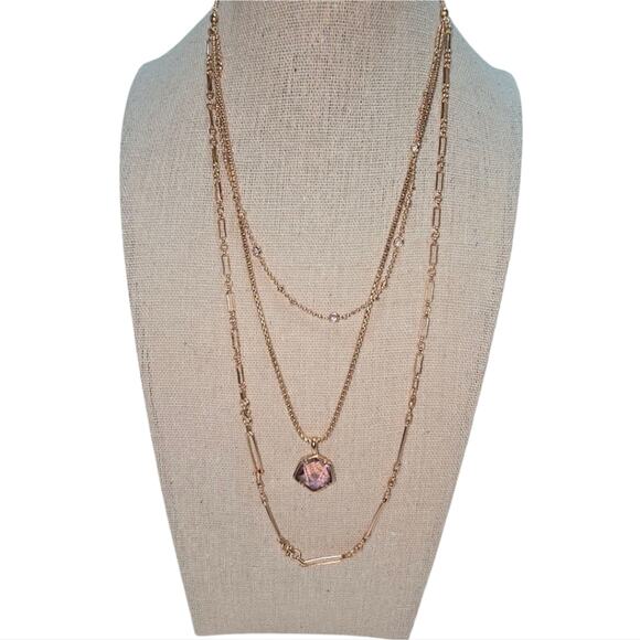 Kendra Scott Vanessa Multi-Strand Necklace in Peach Ombré, Rose Gold-Plated New - Picture 3 of 12
